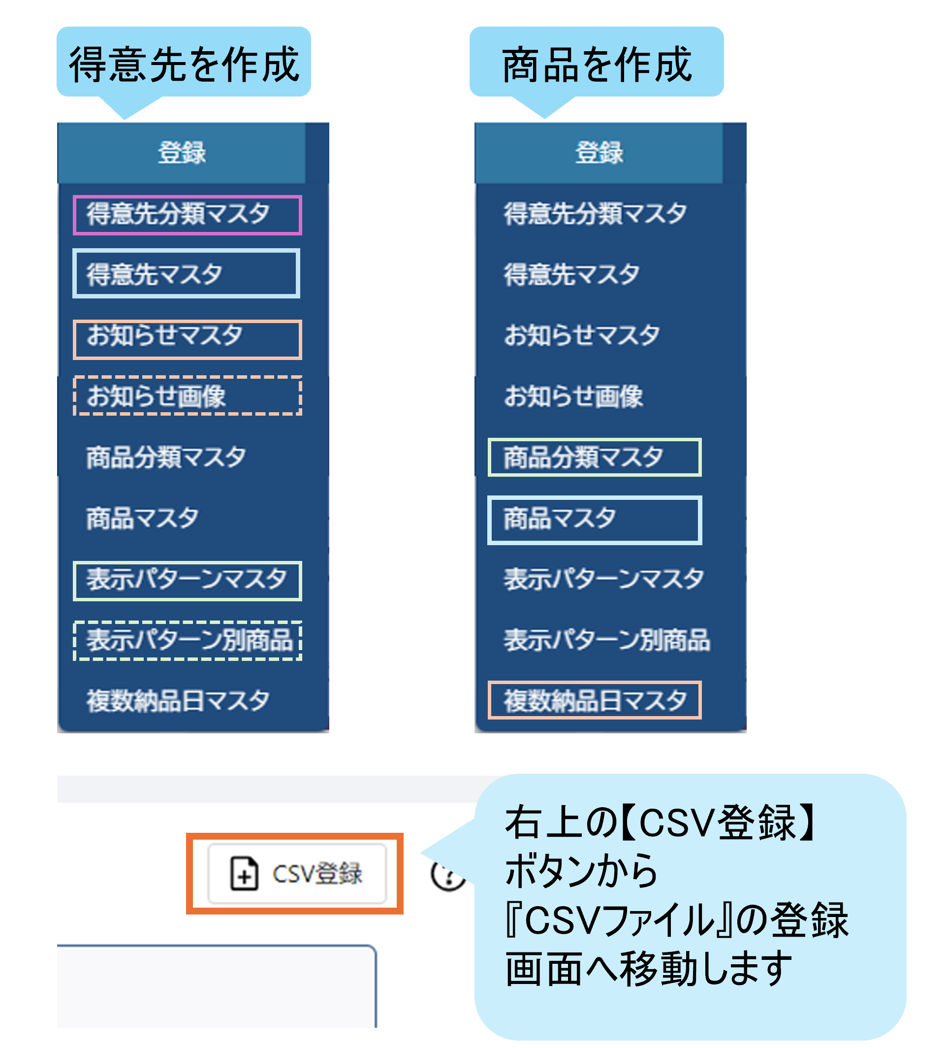 マスタ設定